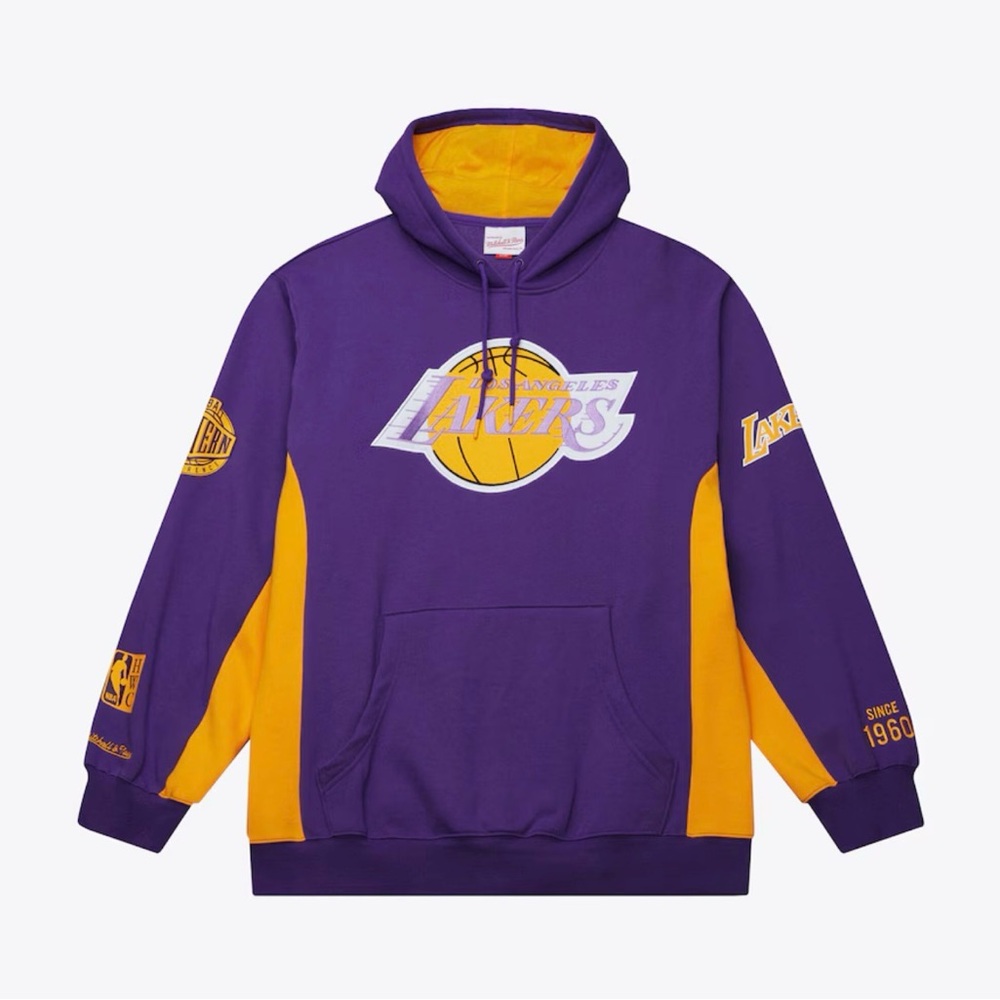 Los Angeles Lakers Hardwood Classics Team Origins Fleece Pullover Hoodie XL NWT